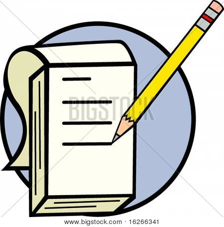 แผ่นจดบันทึกและดินสอ