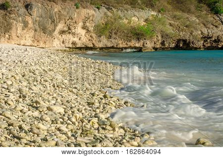 Sandy Beach In Curacao A Caribbean Island