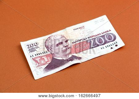 picture of a Bulgarian money close up. Shallow dof.