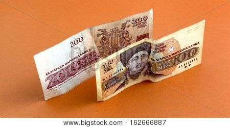 picture of a Bulgarian money close up. Shallow dof.