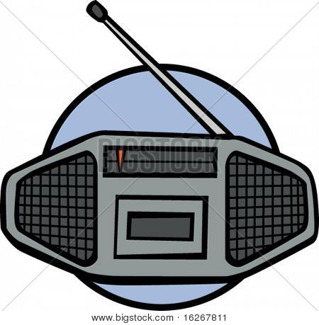 stereoradio og tape-afspiller