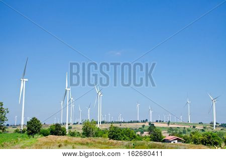 raw power energy.Wind turbines to produce electricity.