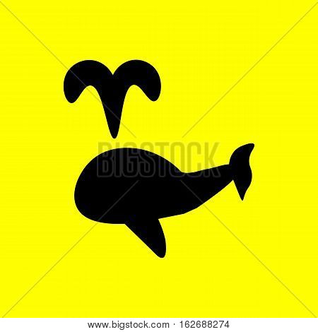 Whale image a logo design in color