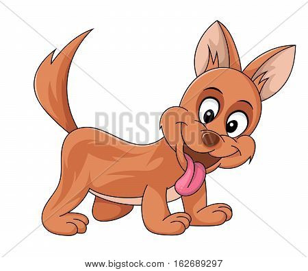 Cute cat showing tongue on the whitebackground