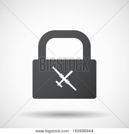 Isolated Lock Pad With A War Drone