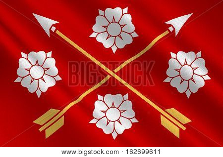 Flag of Nerke is a province situated in Svealand in south central Sweden. 3d illustration