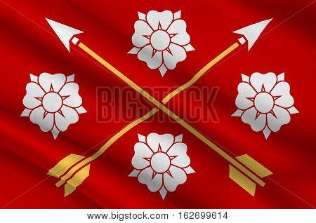 Flag of Nerke is a province situated in Svealand in south central Sweden. 3d illustration