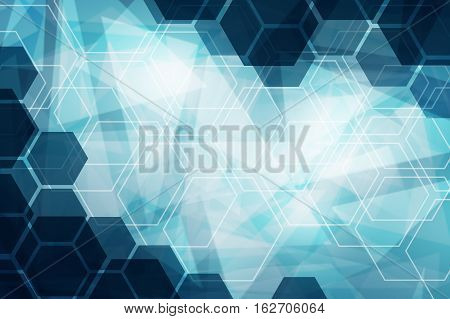 Digital Concept Hexagon Business Technology Background