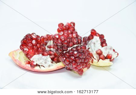 pomegranate fruit. tasty fruit on white background