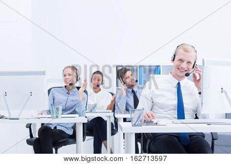 Co-workers In Call Center