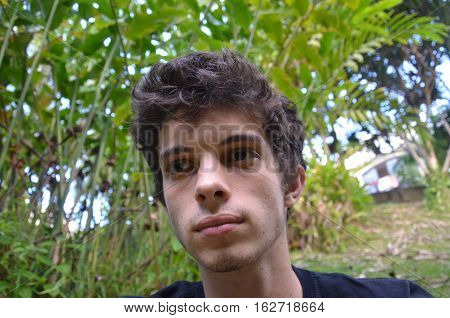 White men on the nature look away