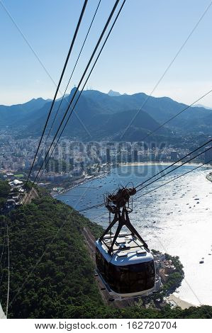 Ropes Of Cable Car At Sugar Loaf Station