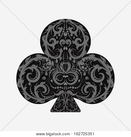 Suit Clubs Card Isolated On White