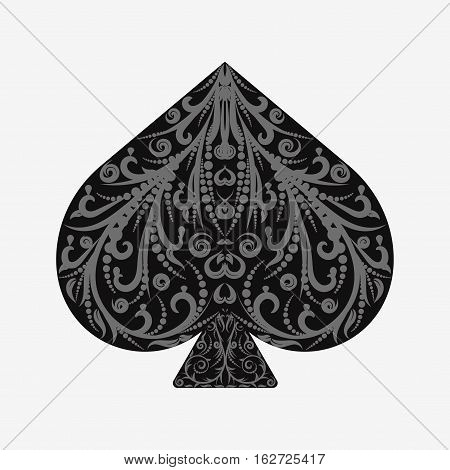 Suit Spades Card Isolated On White