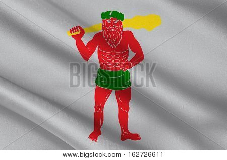 Flag of Lappland is a province in northernmost Sweden. 3d illustration