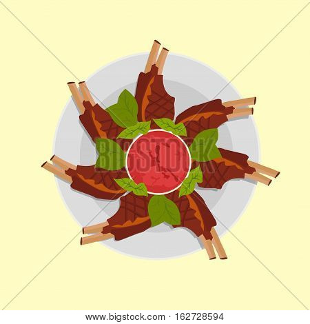 Roasted Sliced Barbecue Pork Ribs