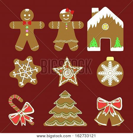 Set Of Different Gingerbreads
