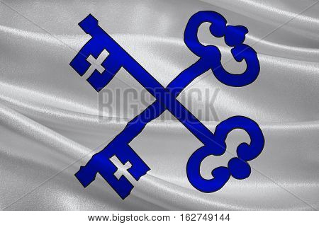 Flag of Luleo is a capital city of Norrbotten County in Sweden. 3d illustration