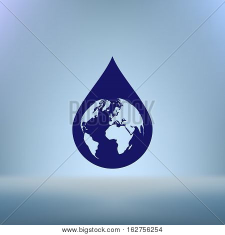 Earth In Water-drop
