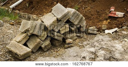 the bricks fall apart photo taken in Bogor Indonesia java