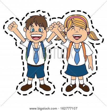 School kids icon. childhood little and people theme. Isolated design. Vector illustration
