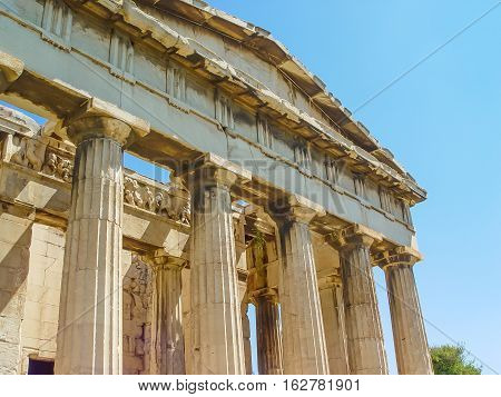 The Hephaistos Temple Near The Acropolis In Athens