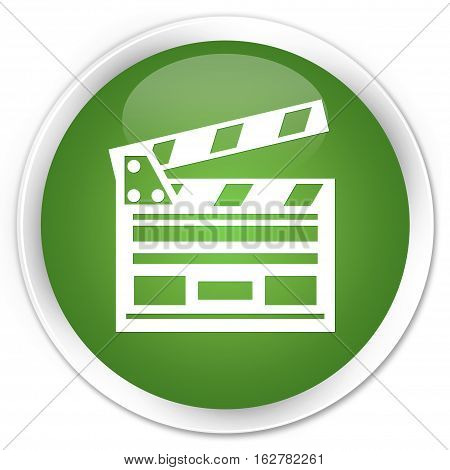 Cinema Clip Icon Premium Soft Green Round Button