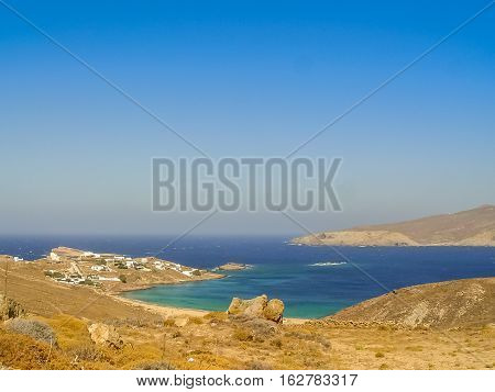 Ftelia Beach In Mykonos Aegean Sea In Greece