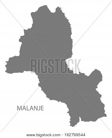 Malanje Angola Map grey province silhouette illustration