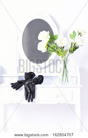 Black Glovers On Female Boudoir