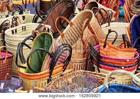 Le Bois Plage en Re France - september 27 2016 : bags at the market