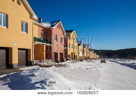 Newly Built Suburban Row Houses during winter time