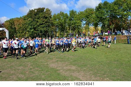 Verneuil sur Seine France - october 22 2016 : the second Championship of nordic walking of France