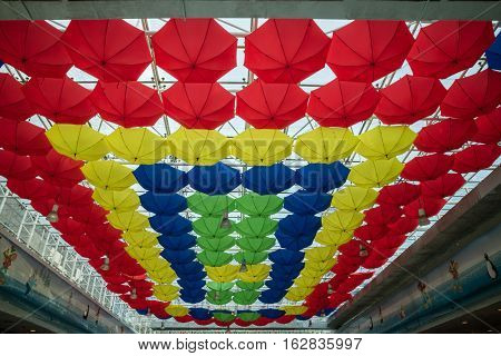 Artistis hanging field of color full umbrellas