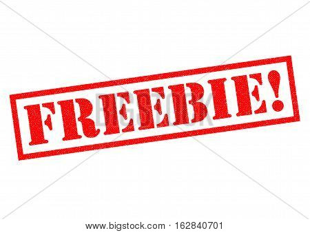 FREEBIE! red Rubber Stamp over a white background.