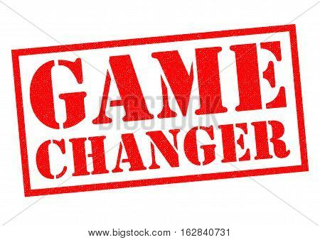 GAME CHANGER red Rubber Stamp over a white background.