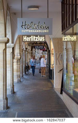 Shopping Arcade In Muenster, Westphalia, Germany
