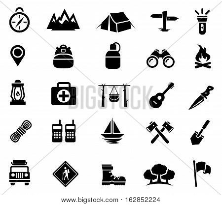 Vector Illustration of Camping and Recreation Icons. Best for Travel, Adventure, Leisure, Icon Set, Signs and Symbols, Design Element concept.