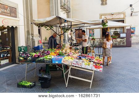 Market Stall In The Old Town Of Florence, Italy