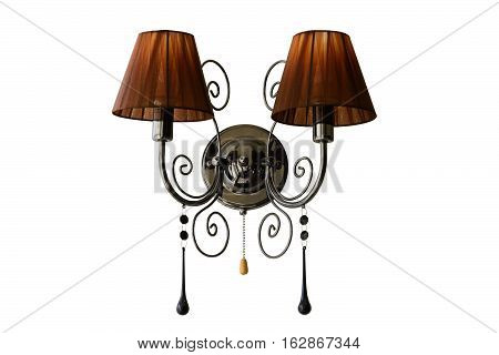 Wall light. Vintage wall lamp. Isolated white background.