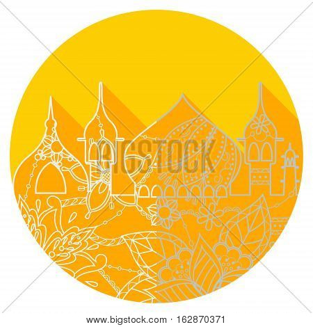 Vector isolated flat icon of easten town