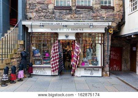 Shops At The Royal Mile In Edinburgh, Scotland