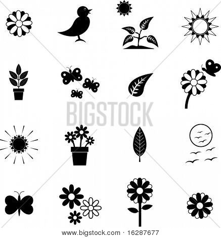 Définissez des symboles saison printanière