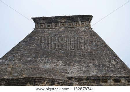 Ruins of pyramid at the pre-columbian archeological site known as El Tajin located in Papantla, Veracruz, Mexico