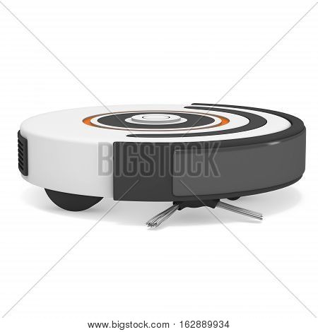 Robot vacuum cleaner. 3d render isolated on white. Smart cleaning technology concept