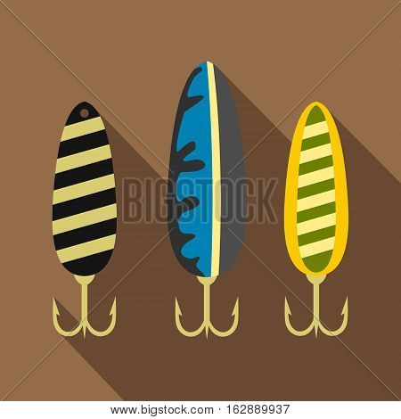 Flat illustration of fishing lure vector icon for web isolated on coffee background