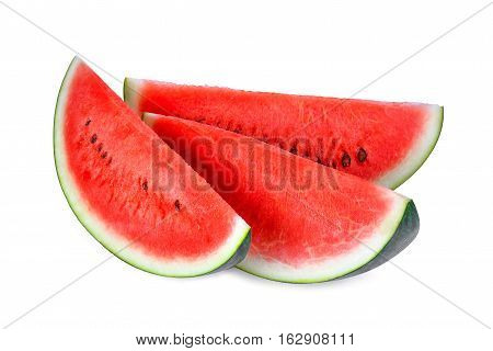 A slice of fresh watermelon isolated on white background.