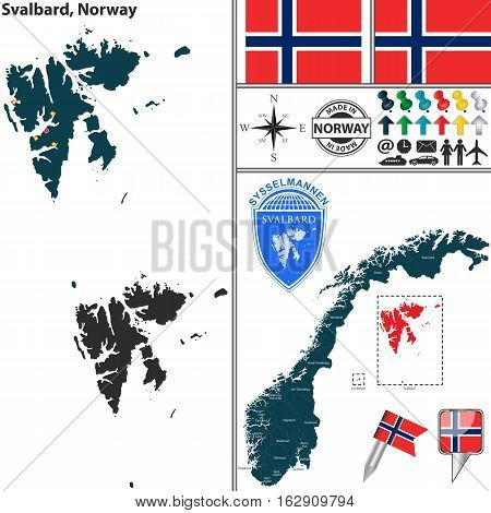 Map Of Svalbard, Norway
