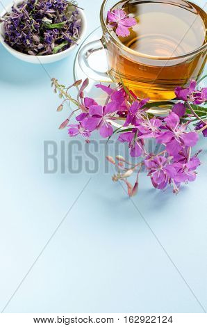 Tea Made From Fireweed. Herbal Tea. Medicinal Plants.