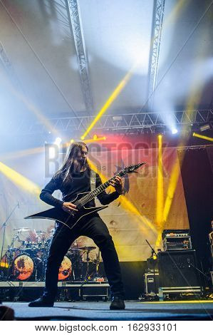 TOLMIN, SLOVENIA - JULY 28TH: GERMAN TEHNICAL DEATH METAL BAND OBSCURA PERFORMING AT METALDAYS FESTIVAL ON JULY 28TH, 2016 IN TOLMIN, SLOVENIA